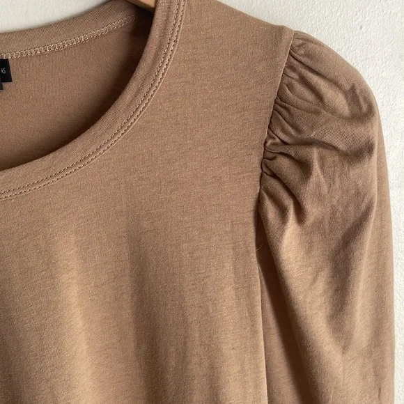 Tuckernuck Pomander Tan Vesty Long Puff Sleeve Crewneck Top - Picture 6 of 16